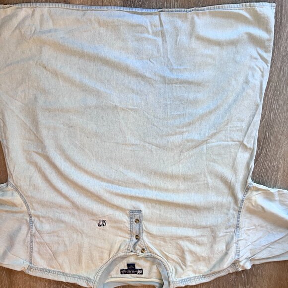 VTG Big Dog Sportswear Light Blue Henley Shirt 3XL Oversized 90s - Picture 2 of 5